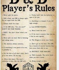 D&D Player's Rules Bathroom Print Poster