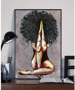 Afro Black Girl Praying Painting