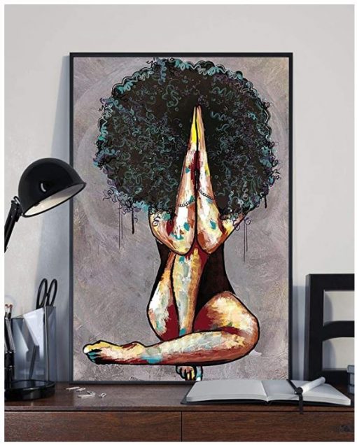 Afro Black Girl Praying Painting