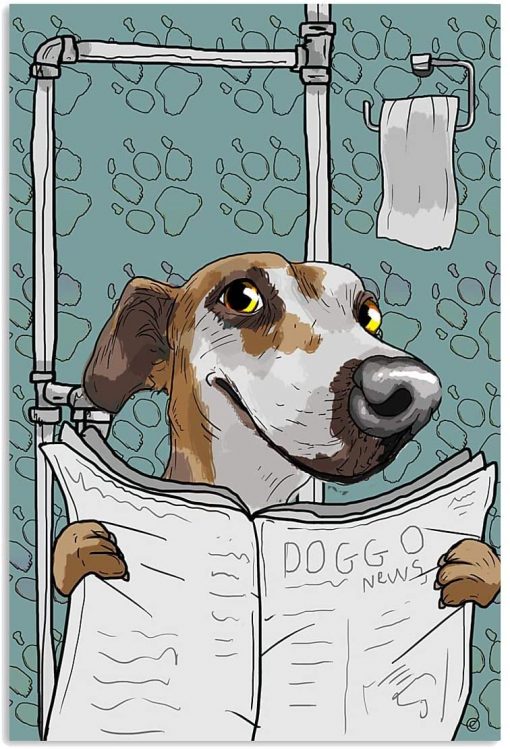 Jack Russell Funny News Shower Poster