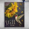 Lovely Humming Bird and Beautiful Sunflower Poster