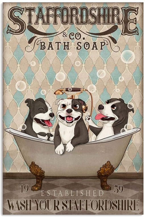 Staffordshire Bath Soap Established Wash Your Paws Poster