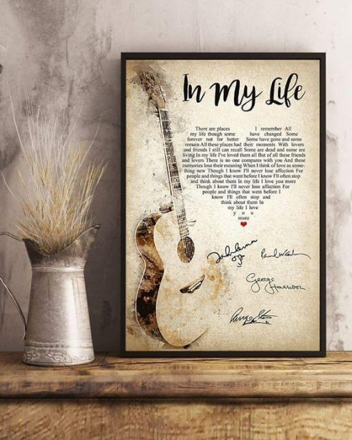 The Beatles In My Life Lyric Heart Poster
