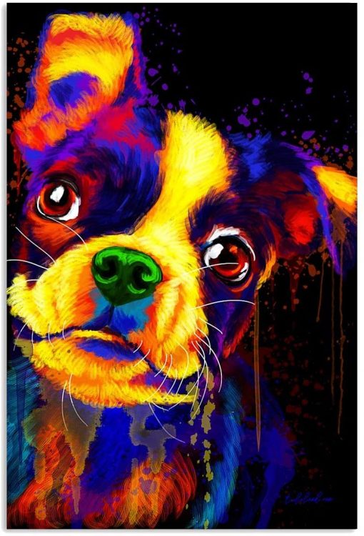 Boston Terrier Water Color Poster