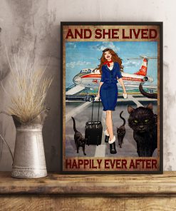 And she lived happily ever after Flight Attendant and Cats posterc