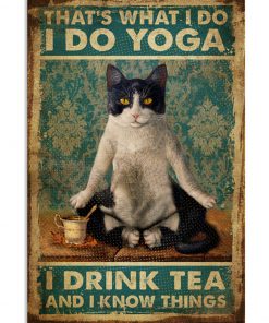Cat That's what I do I do yoga I drink tea and I know things poster