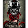 Easily distracted by cats and motorcycles poster