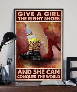 Firefighter Give a girl the right shoes and she can conquer the world posterx