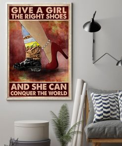 Firefighter Give a girl the right shoes and she can conquer the world posterz