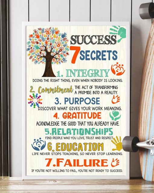 Social Worker Success 7 Secrets Integrity Commitment Purpose Gratitude Relationships Education Failure Posterx