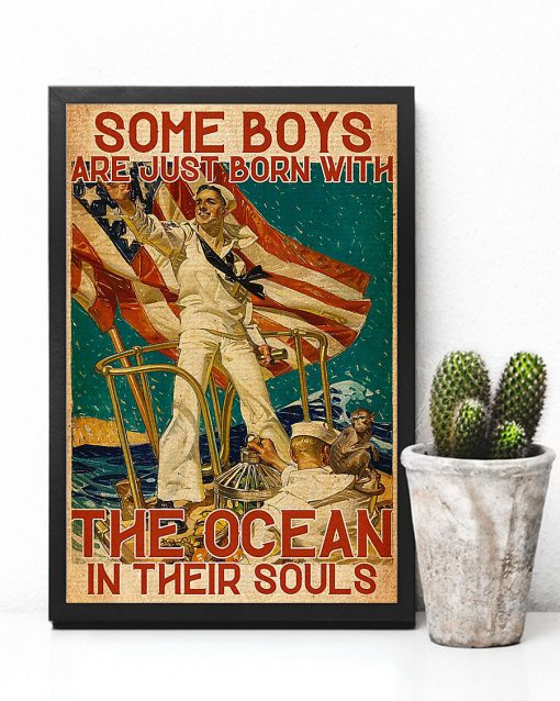 Some boys are just born with the ocean in their souls posterc