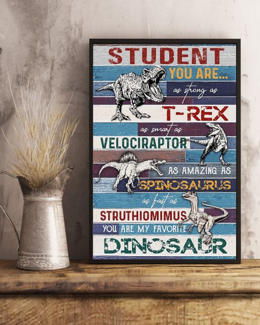 Student you are as strong as T-rex as smart as velociraptor Dinosaur posterc