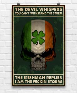The devil whispered you can't withstand the storm The Irishman replies I am the feckin storm Skull posterc