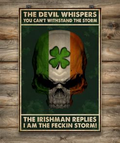 The devil whispered you can't withstand the storm The Irishman replies I am the feckin storm Skull posterx