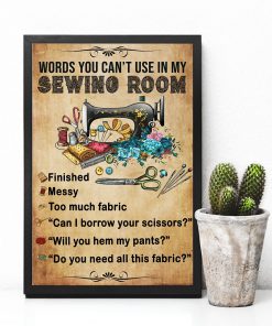 Words you can't use in my sewing room vintage posterx