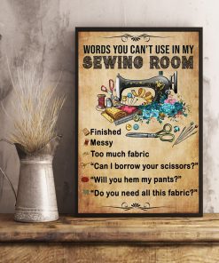 Words you can't use in my sewing room vintage posterz