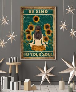 Yoga Be kind to your soul poster sunflower posterc