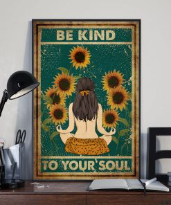 Yoga Be kind to your soul poster sunflower posterz
