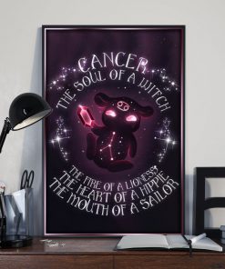 Yoga Cancer the soul of a witch the fire of a lioness The heart of a hippie posterz