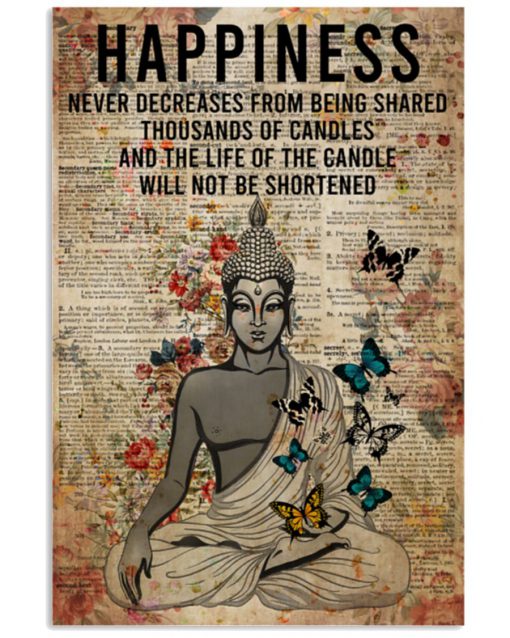 Yoga Happiness never decreases from being shared thousands of candles and the life of the candle will not be shortened poster