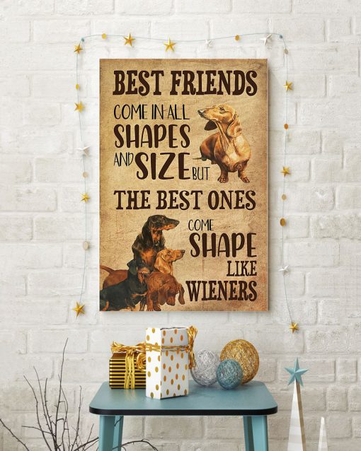 Best friends come in all shapes and size but the best ones come shape like wieners Dachshund posterz