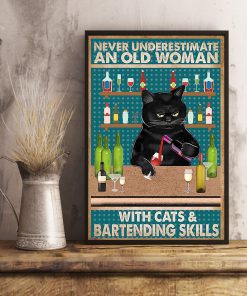 Cat Never underestimate woman with cats and bartending skill posterz
