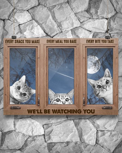 Cat Window We'll Be Watching You Posterx
