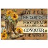 Country Girl Give a girl the correct footwear and she can conquer the world poster