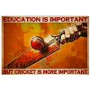 Education is important but cricket is more important poster