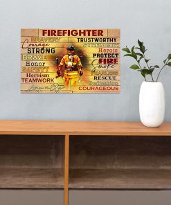 Firefighter Bravery Courage Strong Brave Dedication Posterc
