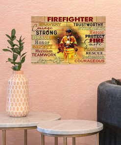 Firefighter Bravery Courage Strong Brave Dedication Posterz
