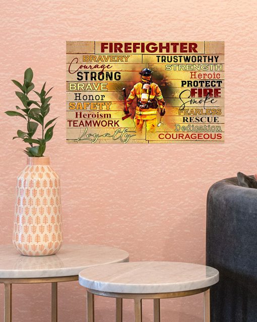 Firefighter Bravery Courage Strong Brave Dedication Posterz
