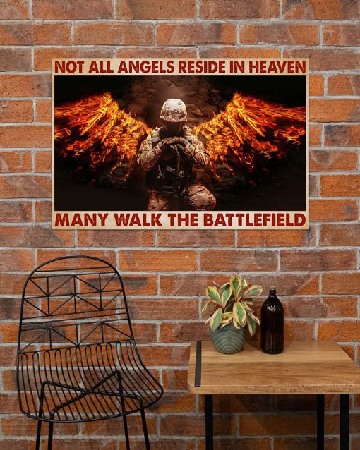 Firefighter Not All Angels Reside In Heaven Many Walk The Battlefield Posterz