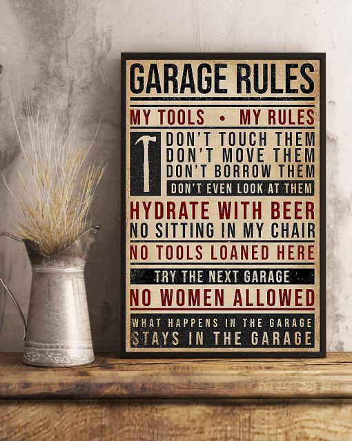 Garage Rules My Tools My Rules Posterc
