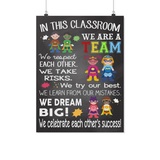 In this classroom we are a team poster