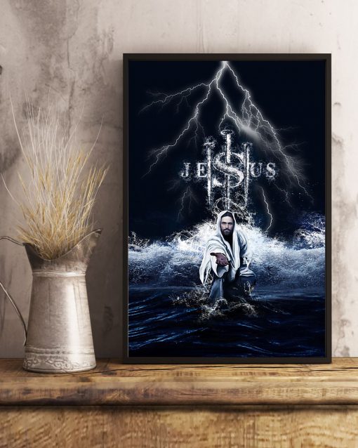 Jesus Walking On Water Give Me Your Hand Posterc