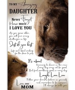 Lion mom o my amazing daughter Never forget how much I love you poster
