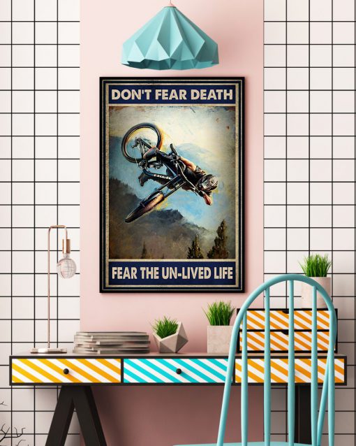 Motocross Don't fear death fear the unlived life posterc