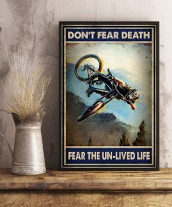 Motocross Don't fear death fear the unlived life posterx