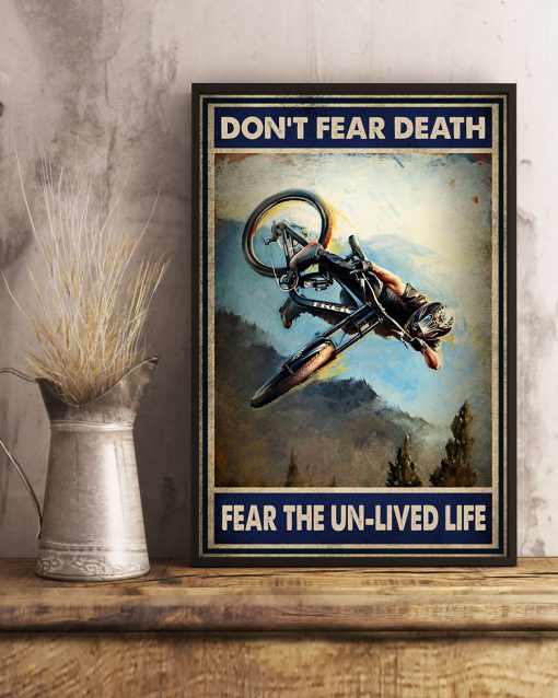 Motocross Don't fear death fear the unlived life posterx