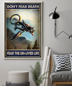 Motocross Don't fear death fear the unlived life posterz