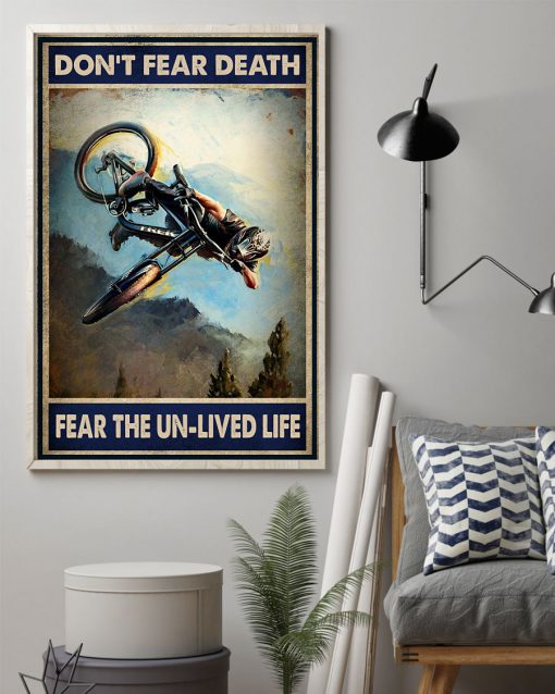 Motocross Don't fear death fear the unlived life posterz