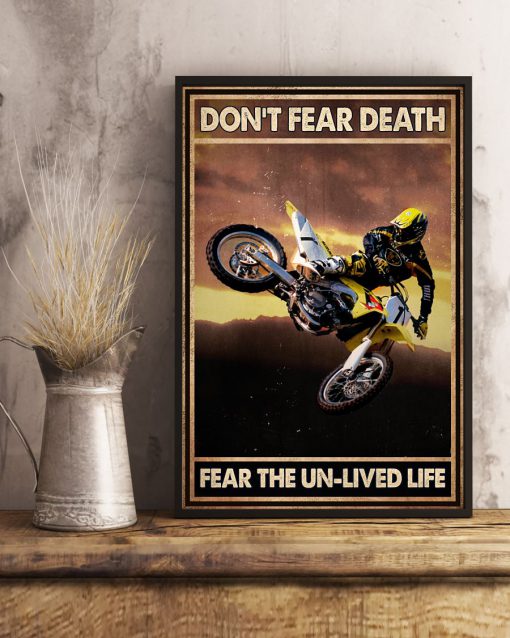 Motorcycles Don't fear death fear the unlived life posterx