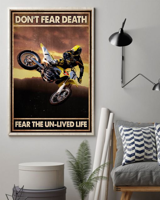 Motorcycles Don't fear death fear the unlived life posterz