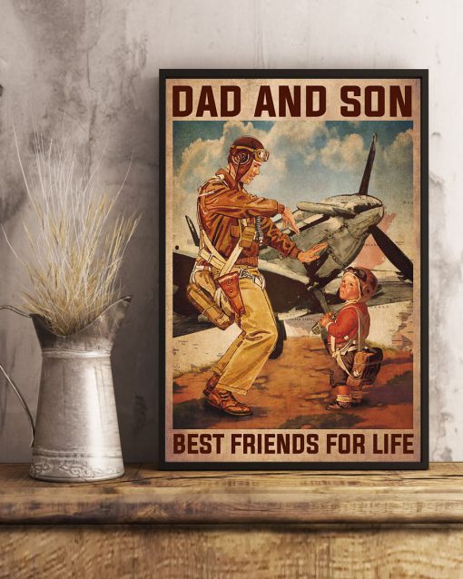 Pilot Dad and son best friends for life posterx