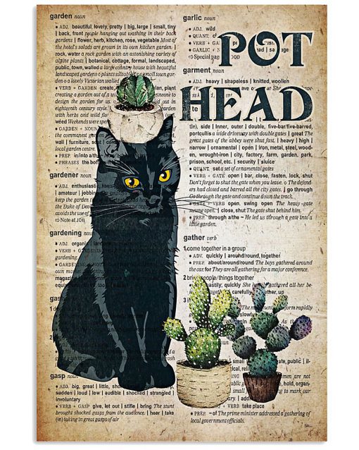 Pot Head Black Cat Gardening Poster