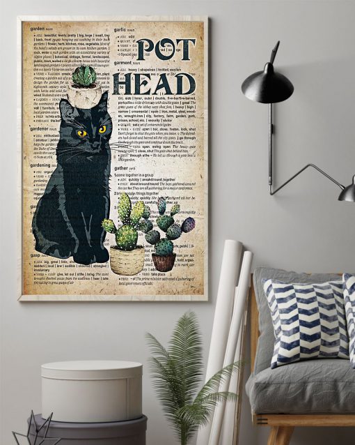 Pot Head Black Cat Gardening Posterz