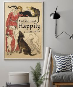 She Lived Happily Dogs And Cats Posterz