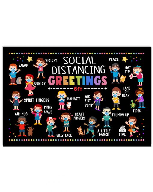 Social Distancing Greetings Poster - 6 Feet Away Poster