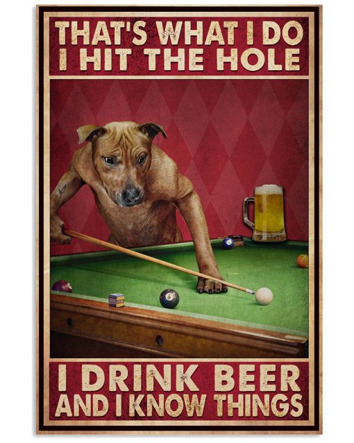 That's what I do I hit the hole I drink beer and I know things Billiard Dog poster